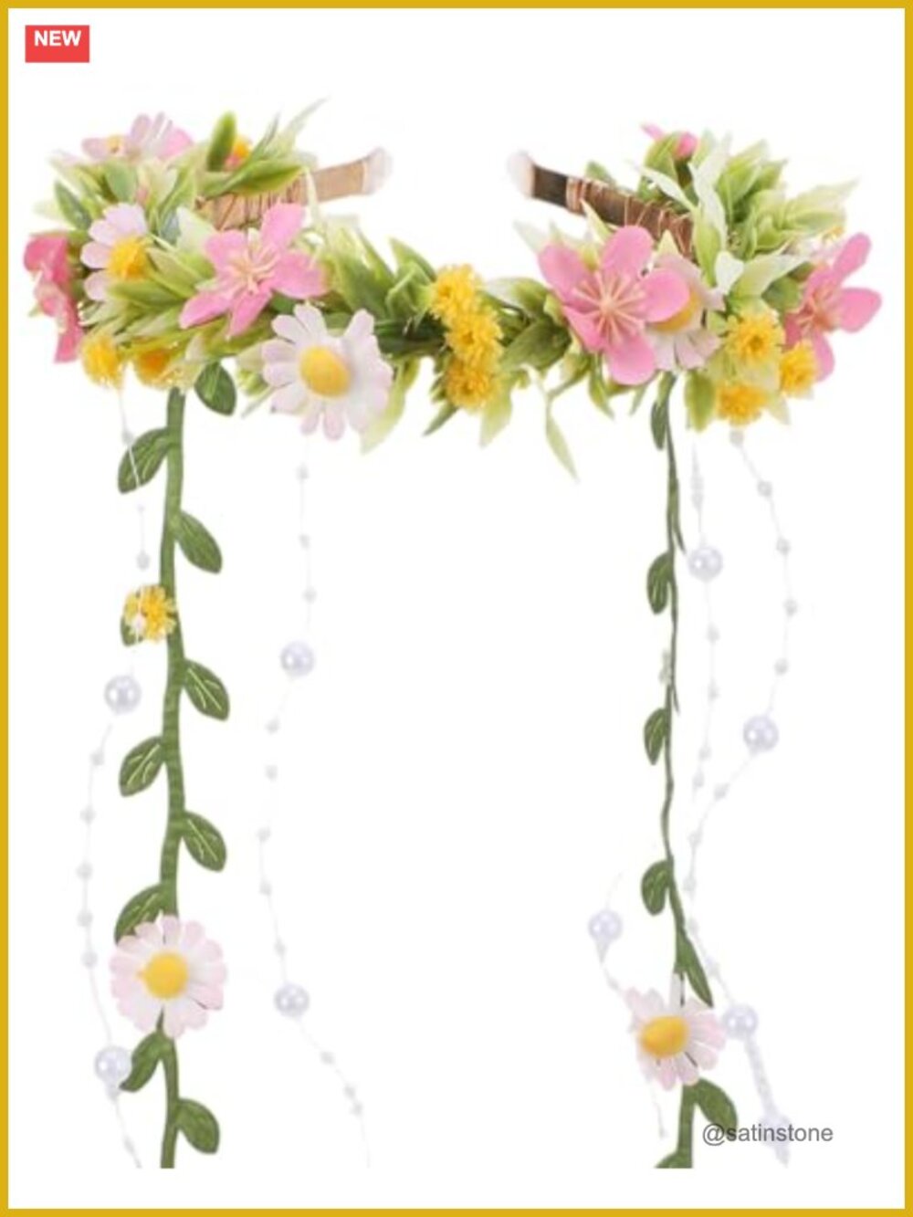 Fairy Flower Headpiece Woodland Elf Floral Crown Women's Costume Hair Accessory
